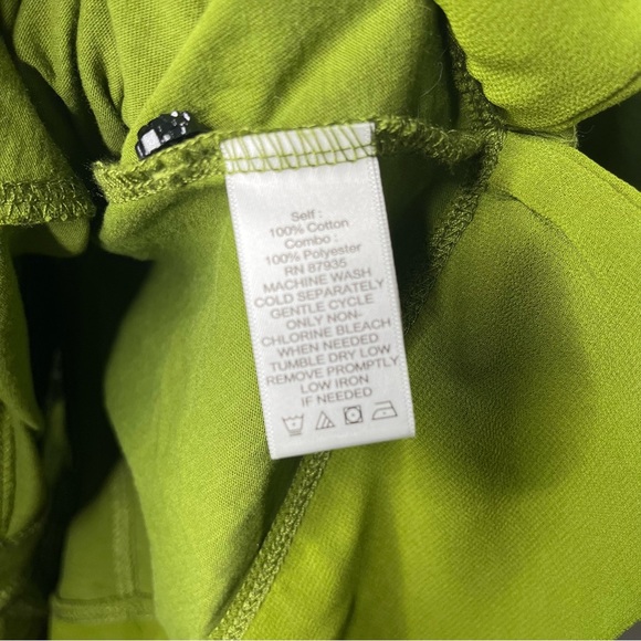 LOGO Lori Goldstein Green Button Front V Neck Tunic with Pockets and Tucks SZ M - Picture 10 of 14